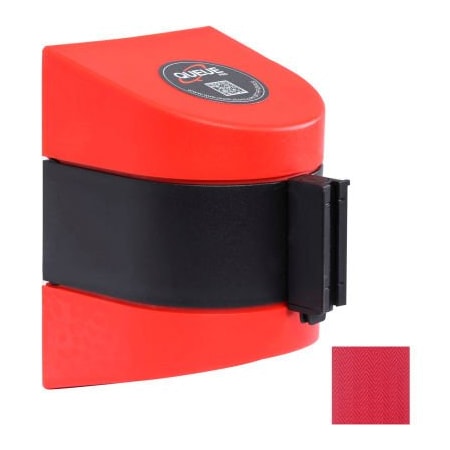 Queue Solutions WallPro 450 Wall Mount Retractable Belt Barrier, Red Case W/25' Red Belt WP450R-RD250